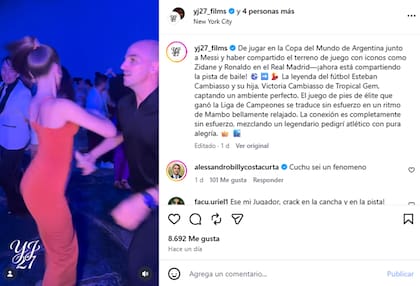 El desempeño de Cambiasso fue elogiado por el usuario especializado en "la élite mundial del mambo y la salsa"