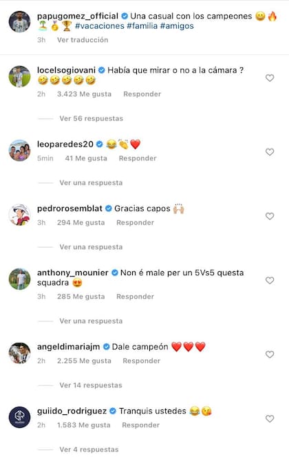 El desopilante comentario de Lo Celso en la foto del Papu