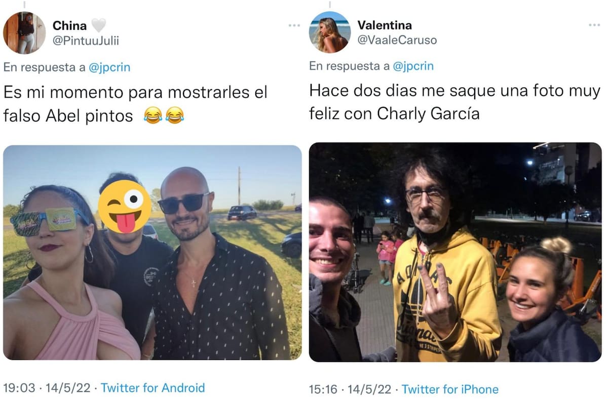 El desopilante hilo de Twitter con celebridades que tienen sus dobles en las calles del país (Foto: Twitter @PintuuJulii /@VaaleCaruso)