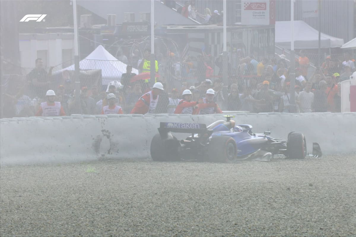 El despiste de Logan Sargeant generó una bandera roja en Montmeló y la sesión, por la lluvias más intensas, ya no volvió a ser igual al reanudarse...