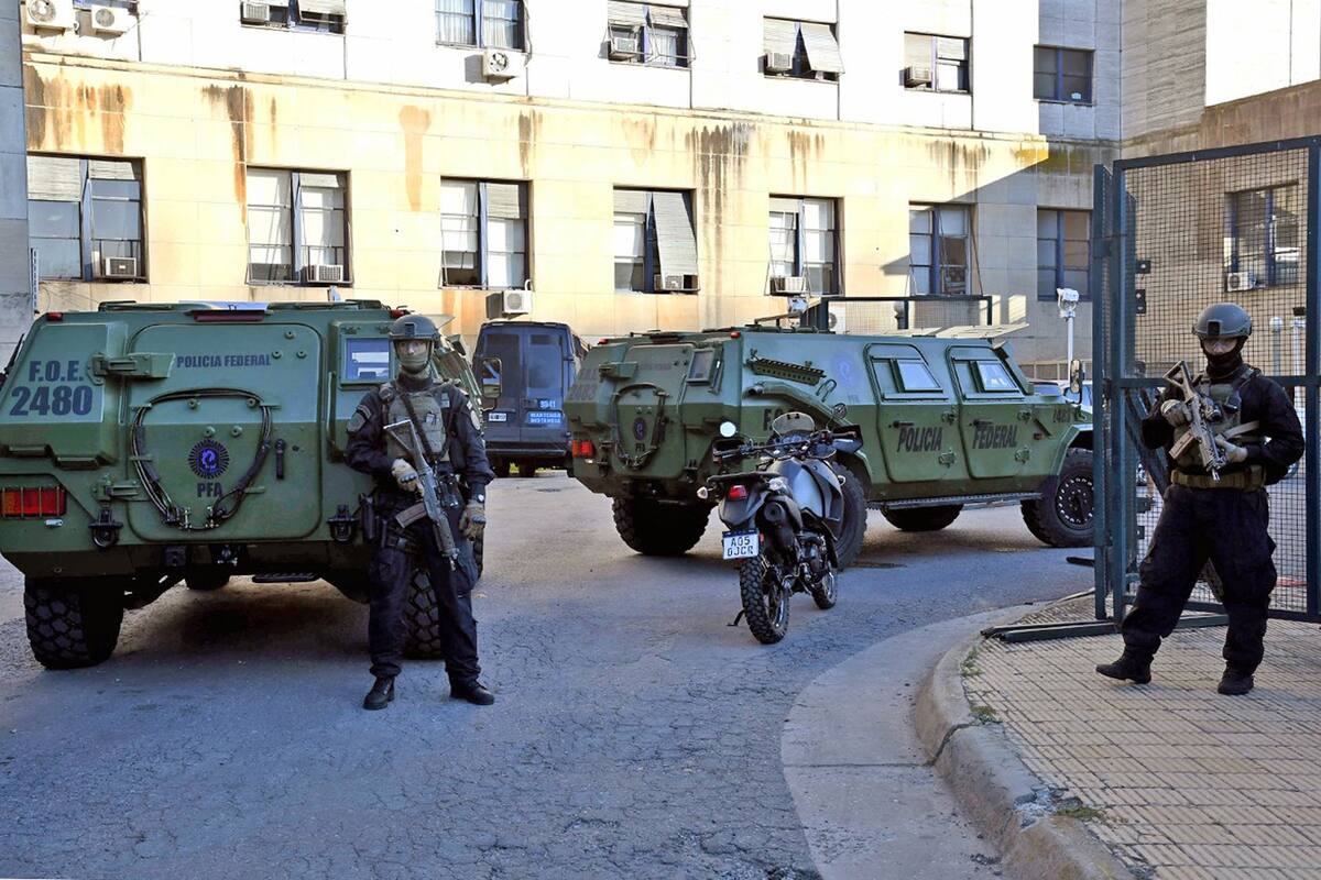 El despliegue policial en el traslado de los detenidos