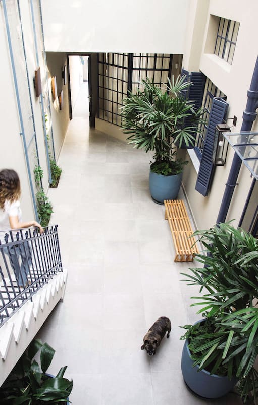 El después de un patio reformado con una premisa: que fuera protagonizado por el azul.