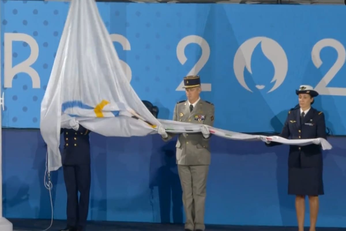 El detalle de la bandera de los JJOO