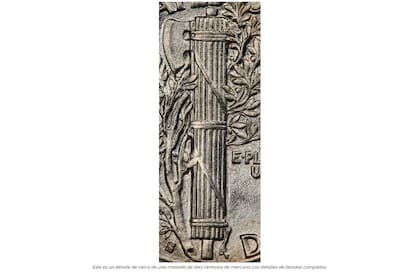 El detalle del reverso de la moneda