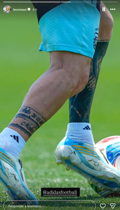 El detalle en los botines de Leo Messi que compartió el propio jugador: el nombre de sus hijos y el de Anto, su gran amor