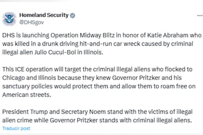 El DHS advirtió la implementación de la Operation Midway Blitz en la ciudad de Illinois