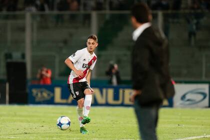 El día del debut de Nahuel Gallardo, en 2017, ante la mirada de su papá