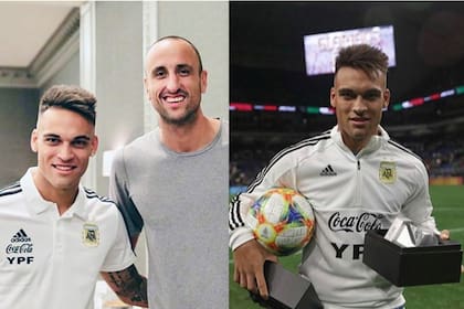 El día inolvidable de Lautaro Martínez: a la mañana conoció a Ginóbili, a la noche anotó tres goles para la selección ante México.