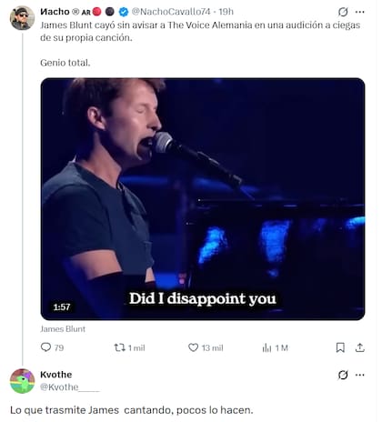 El día que James Blunt emocionó a todos en La Voz Alemania (Foto: Captura X)