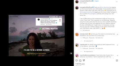 El día que Lilly sorprendió al comunicar que se alejaría de la actuación (Foto: Captura Instagram/@evangelinelillyofficial)