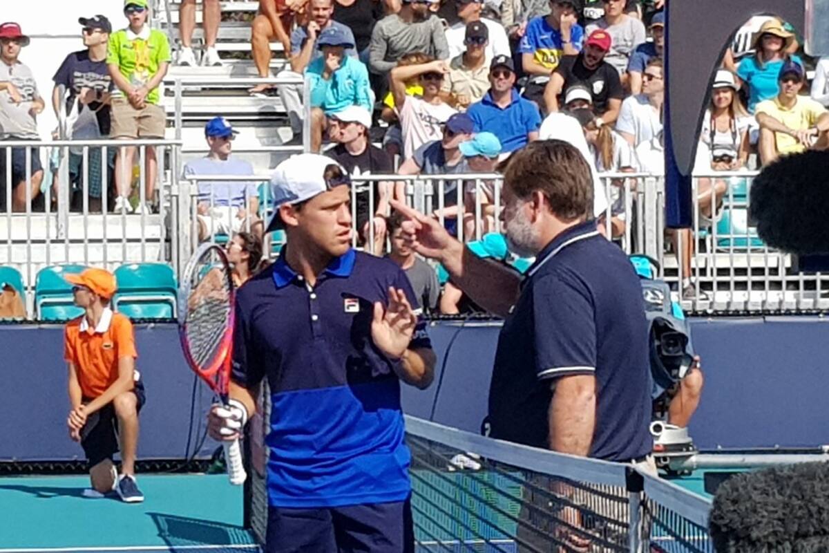 El diálogo entre el umpire Cedric Maurier y Schwartzman