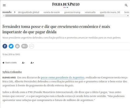 El diario brasilero Folha de S. Paulo