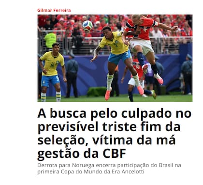 El diario EXTRA, contra la selección brasileña