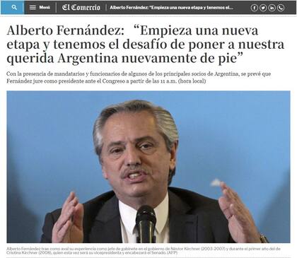 El diario peruano El Comercio