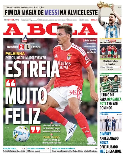 El diario portugués A Bola: "Ahora sí, punto final"