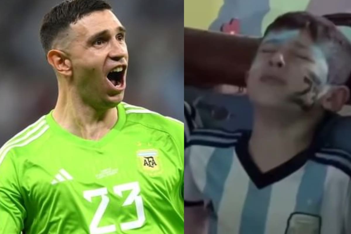 El Dibu Martínez sorprendió a un nene en su cumpleaños y su reacción se viralizó: no podía parar de llorar