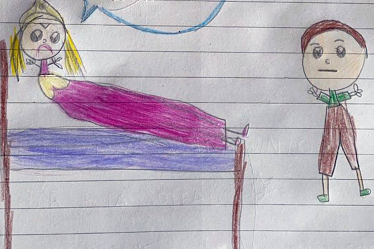El dibujo de la nena que reversionó el final de "La Bella Durmiente" que compartió su mamá