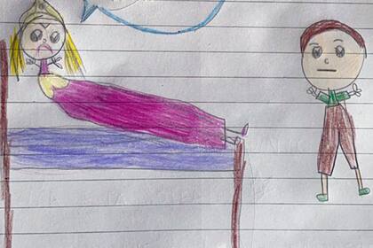 El dibujo de la nena que reversionó el final de "La Bella Durmiente" que compartió su mamá
