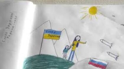 El dibujo en contra de la guerra, de Masha Moskaleva