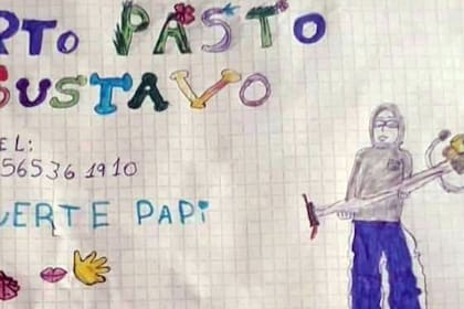 El dibujo que hizo Mailén para ayudar a su papá a conseguir trabajo