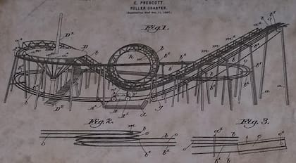 El dibujo que incluía la pantente de la montaña rusa "Loop The Loop"