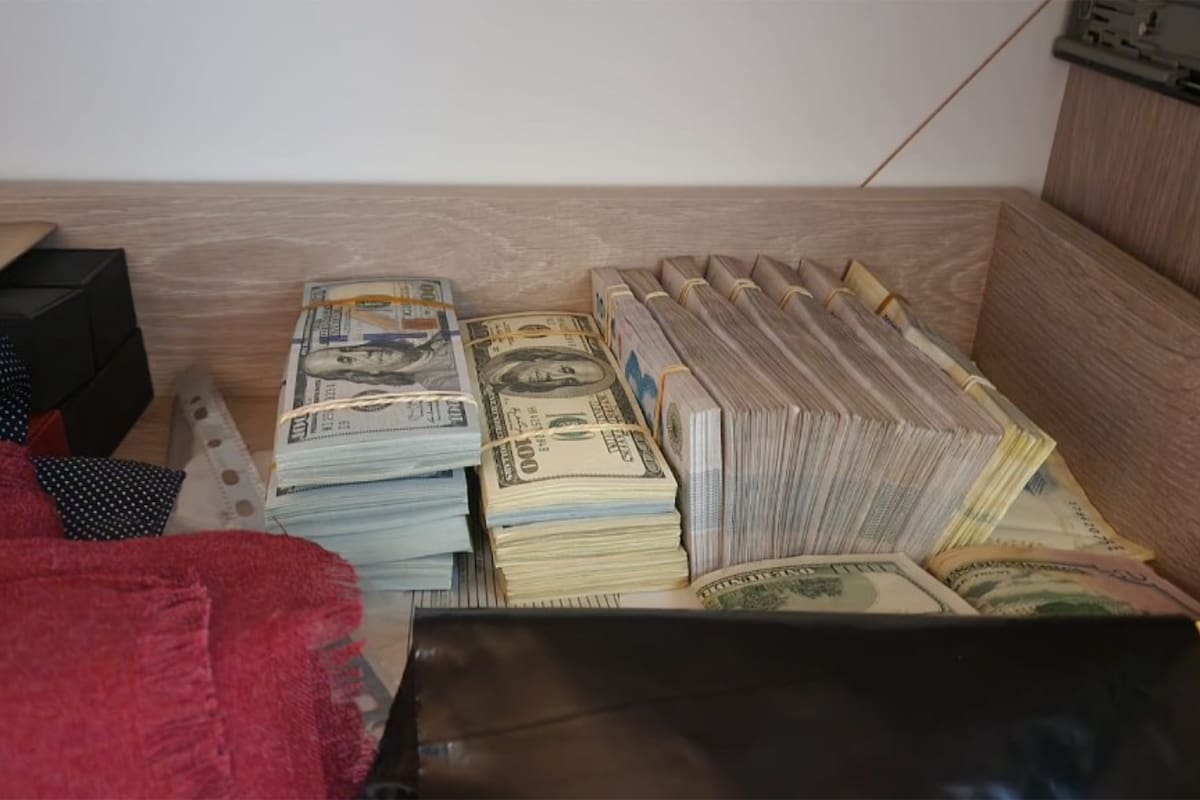 El dinero en efectivo encontrado por la Justicia en la casa de Ornella Calvete
