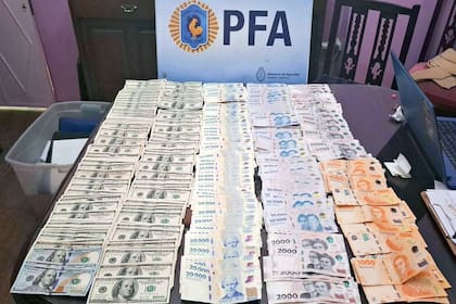 El dinero secuestrado durante la investigación
