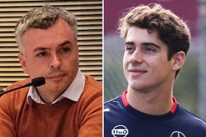 El diputado del Partido Socialista, Esteban Paulón, junto al piloto argentino de Fórmula 1 para Williams, Franco Colapinto