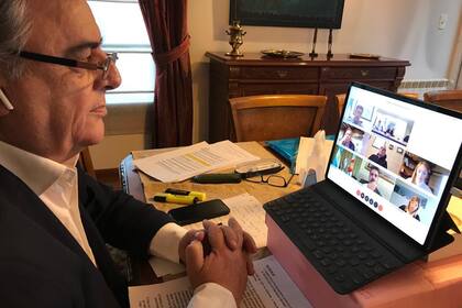 El diputado Mario Negri, en la reunión virtual de ayer con el Presidente