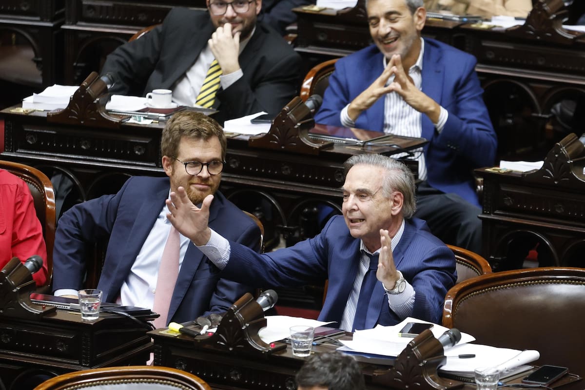 El diputado Miguel Pichetto al final de la tercera jornada de debate por la "Ley Ómnibus"