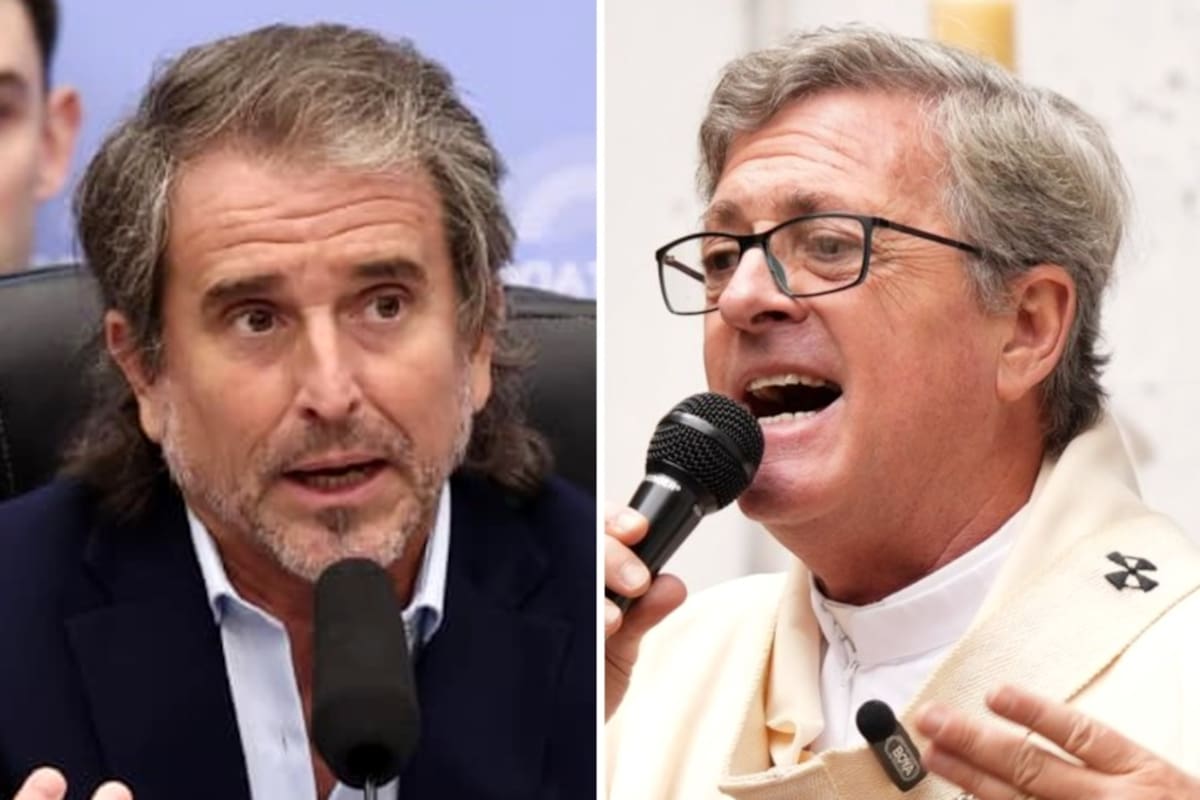 El diputado nacional Bertie Benegas Lynch junto al arzobispo de Buenos Aires, Jorge García Cuerva
