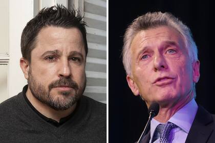 El diputado nacional de Juntos por el Cambio (JxC) Martín Tetaz junto al expresidente y líder del Pro, Mauricio Macri