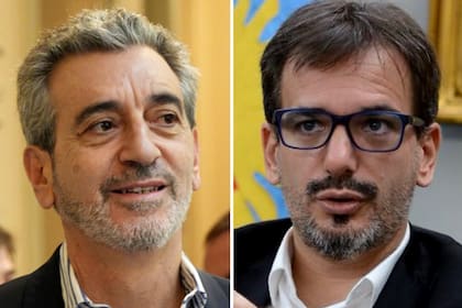 El diputado nacional y exfuncionario de Cristina Kirchner, Florencio Randazzo, junto al exsenador y cuñado de Sergio Massa, Sebastián Galmarini