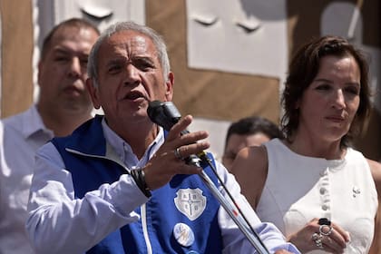 El diputado nacional y titular del gremio bancario Sergio Palazzo, orador del acto de los judiciales