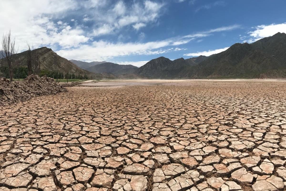 El dique Potrerillos en Mendoza, con una fuerte señal de sequía