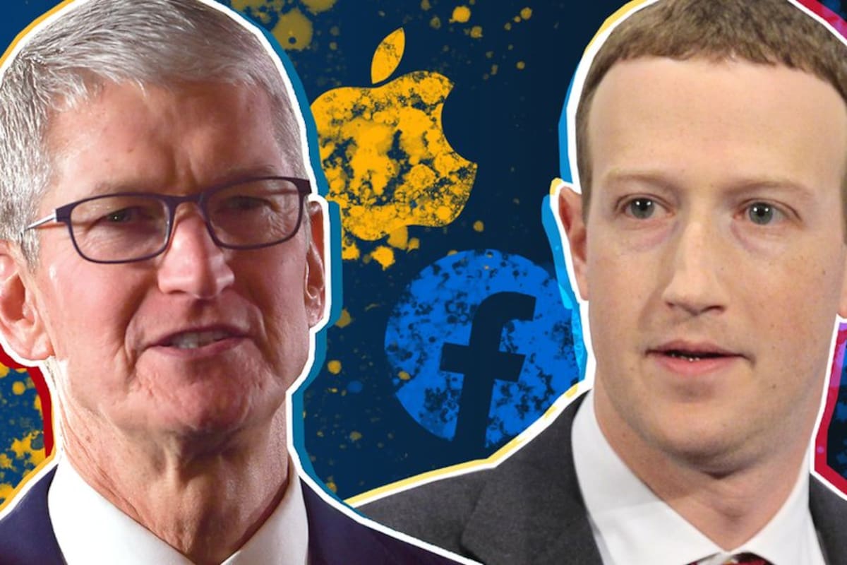El director ejecutivo de Facebook, Mark Zuckerberg, y el director ejecutivo de Apple, Timothy Cook