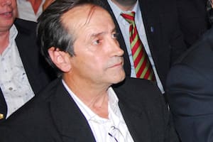 El dirigente radical Roberto Porcaro, durante el acto de la juventud de Compromiso "K", realizado en el teatro ND Ateneo