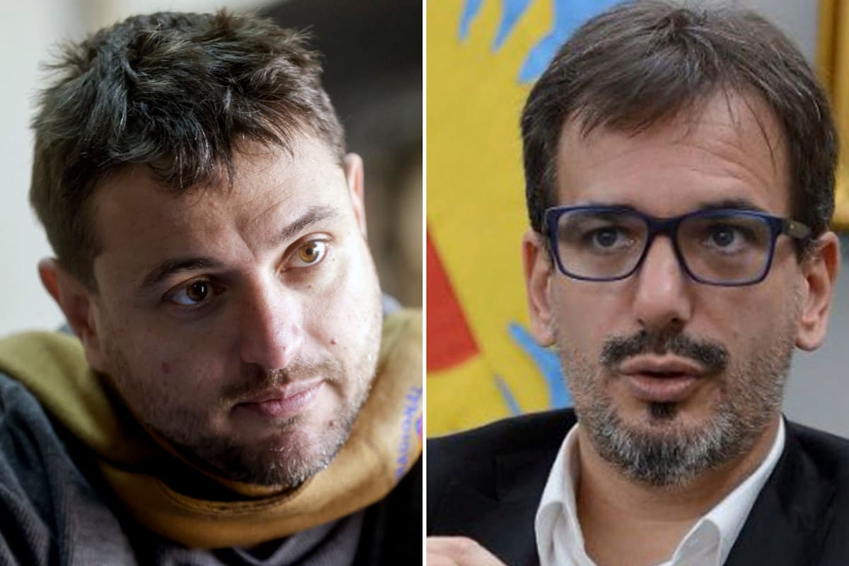 El dirigente social y fundador del MTE, Juan Grabois y Sebastián Galmarini