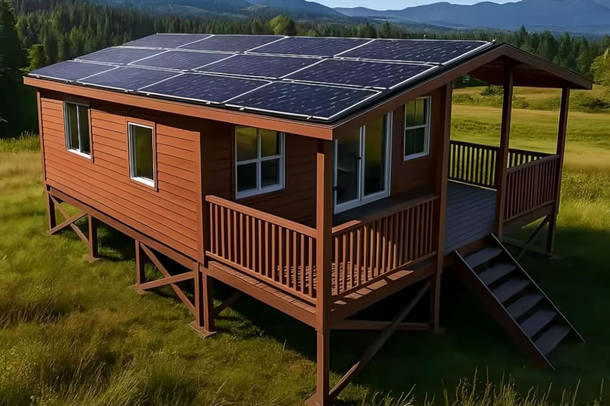 El diseño de esta casa prefabricada permite el ahorro de energía eléctrica (Amazon)