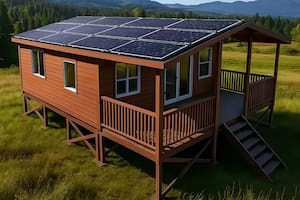El diseño de esta casa prefabricada permite el ahorro de energía eléctrica (Amazon)