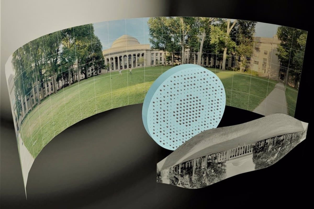 El diseño de la lente plana que permite tomar fotos panorámicas como si fuera un ojo de pez