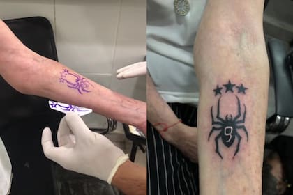 El diseño y el tatuaje terminado de la abuela en honor a Julián Álvarez