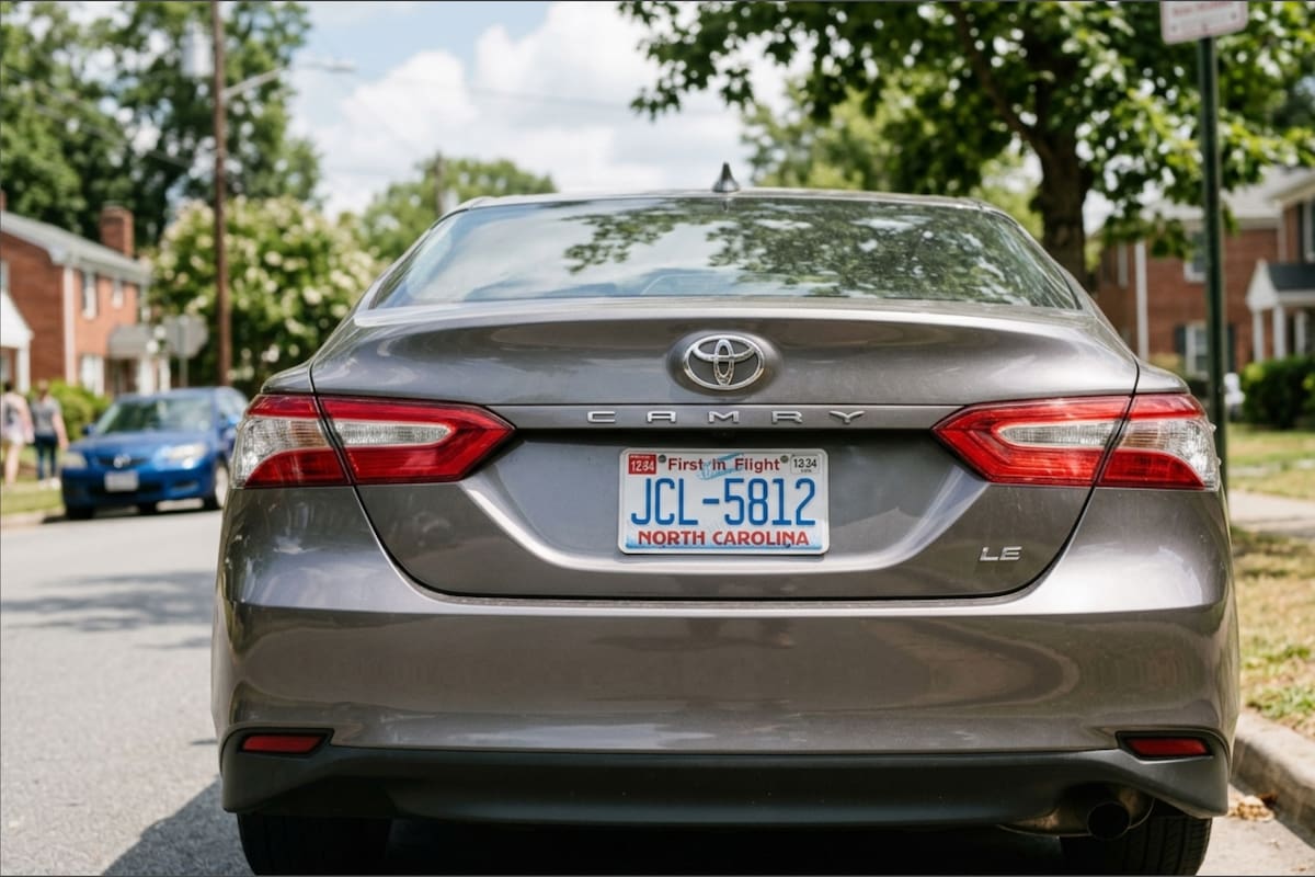 El DMV de Carolina del Norte eliminó oficialmente el uso de calcomanías físicas en las placas y la entrega automática de tarjetas impresas