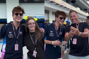 El doble de Franco Colapinto dijo presente en el Gran Premio de Miami y causó furor entre los aficionados (Foto: Captura de video / Instagram @emiobern)