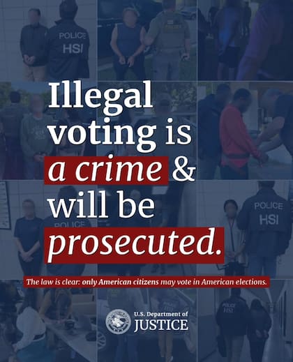 El DOJ aclaró que solo los ciudadanos estadounidenses pueden votar en las elecciones