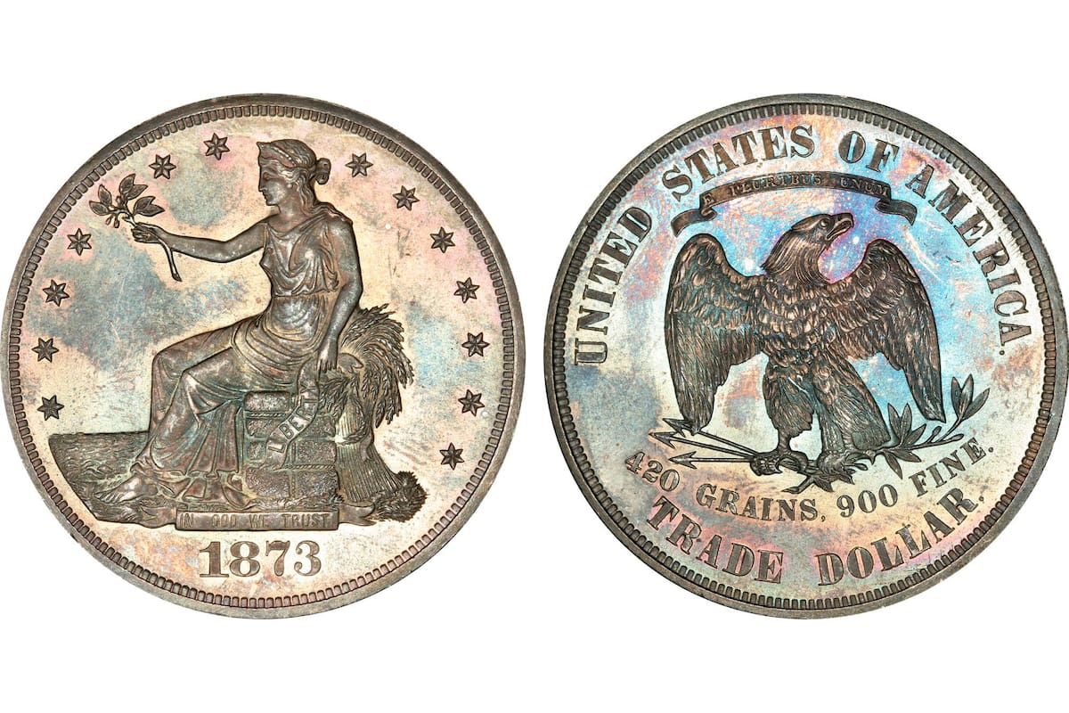 El dólar comercial se acuñó por primera vez en 1873 como respuesta a la necesidad de una moneda que compitiera con el dólar mexicano