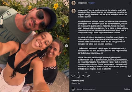 El doloroso mensaje de una de las hijas de la pareja que murió aplastada por un árbol en Mendoza.