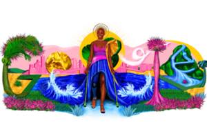 El doodle de este 8 de febrero tiene como protagonista a la modelo Mama Cax (Foto: captura)