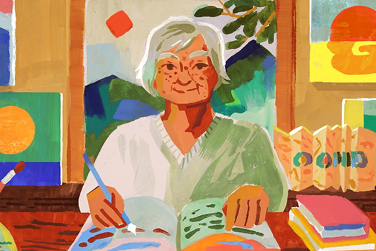 El doodle de Google en honor a Etel Adnan