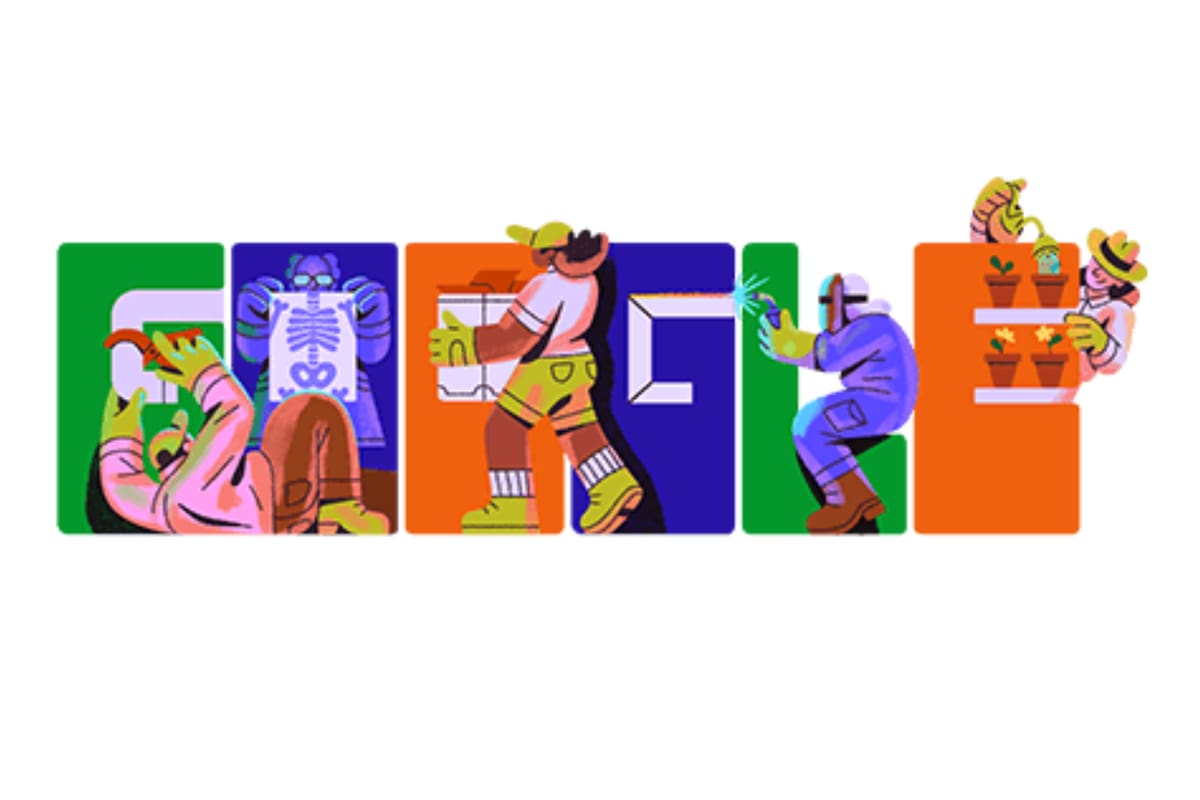 El doodle de Google este jueves 1° de mayo para celebrar el Día del Trabajador 2025